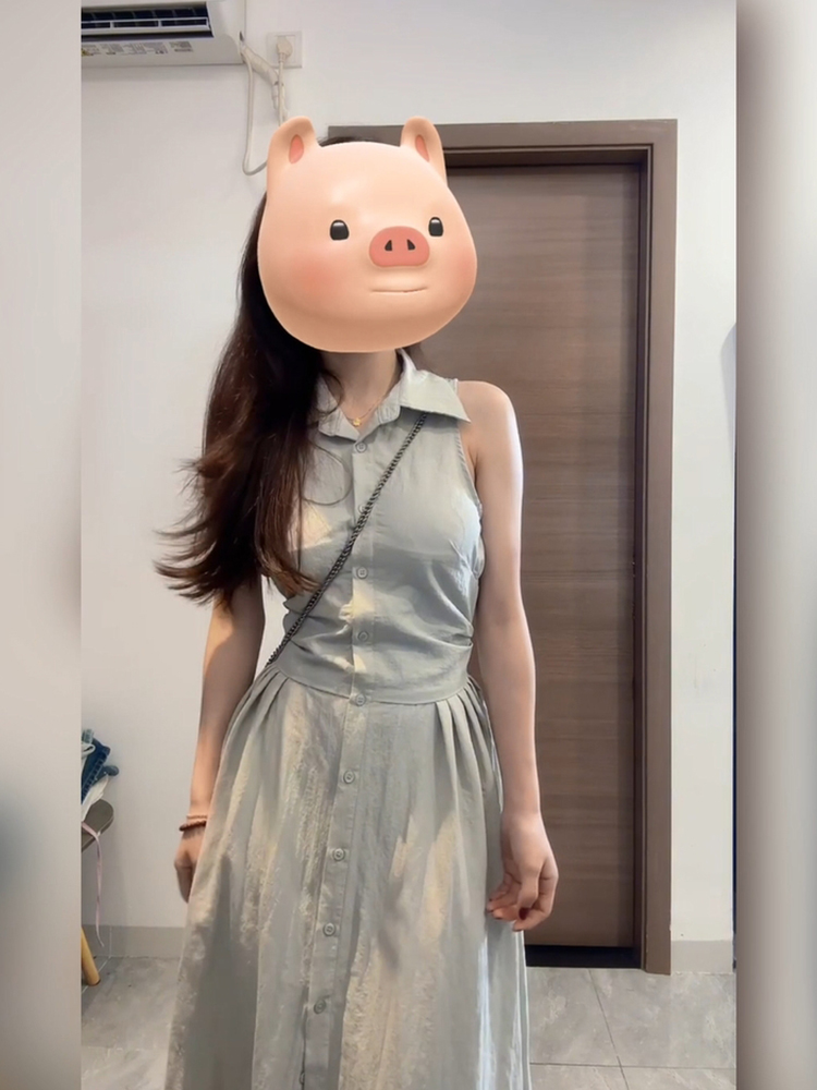 XZY Chic Casual Collar Sleevel - Korean Style A Line Shirt Dress ulasan dan harga