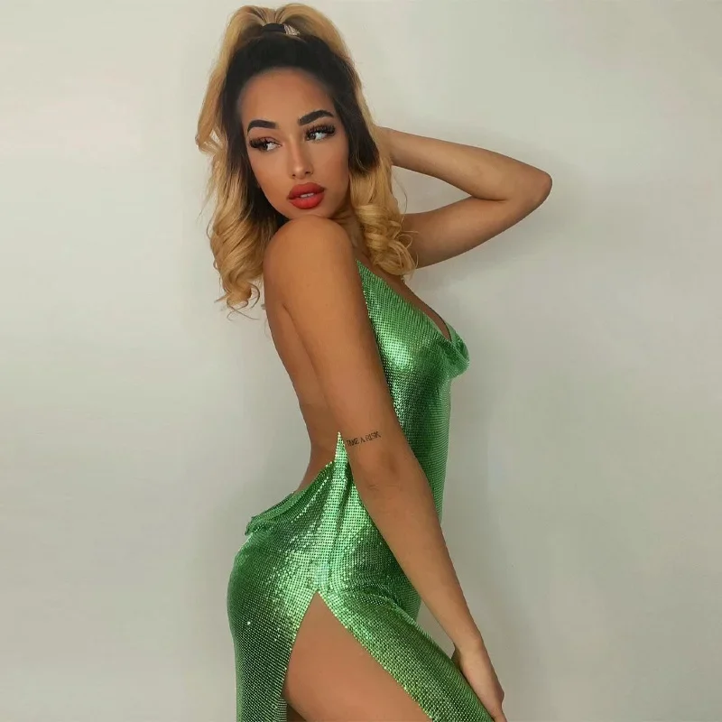 Gaun Pesta Klub Mini Penyepuha - Y2K Backless Halter Mini Dress ulasan dan harga