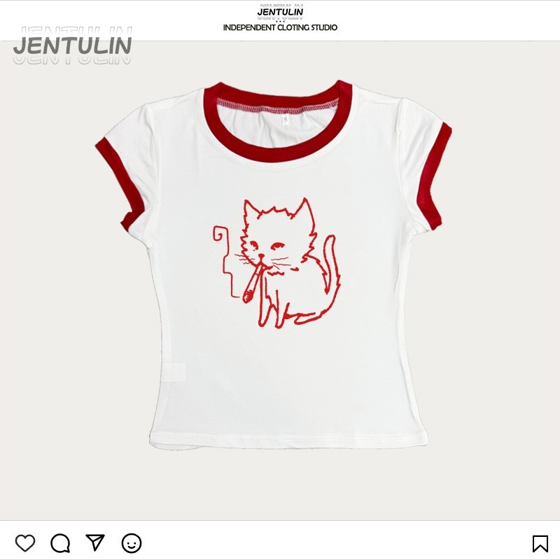 Kaos Crop Top Gaya Korea Y2k 9 - Y2K Graphic Baby Tee Crop ulasan dan harga