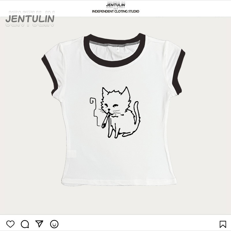Kaos Crop Top Gaya Korea Y2k 9 - Y2K Graphic Baby Tee Crop ulasan dan harga