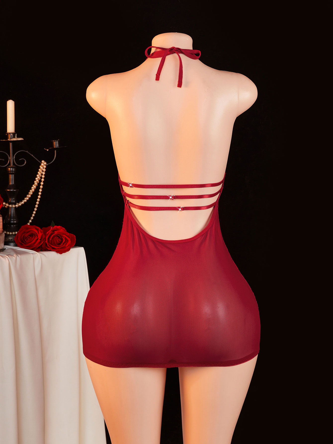 Babydoll renda tipis wanita ha - Sexy Mesh Sheer Bodycon Dress ulasan dan harga