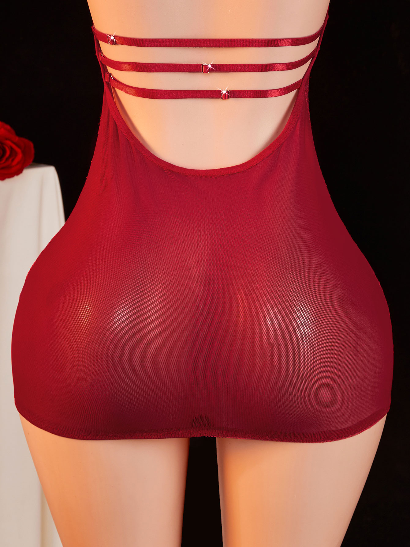 Babydoll renda tipis wanita ha - Sexy Mesh Sheer Bodycon Dress ulasan dan harga
