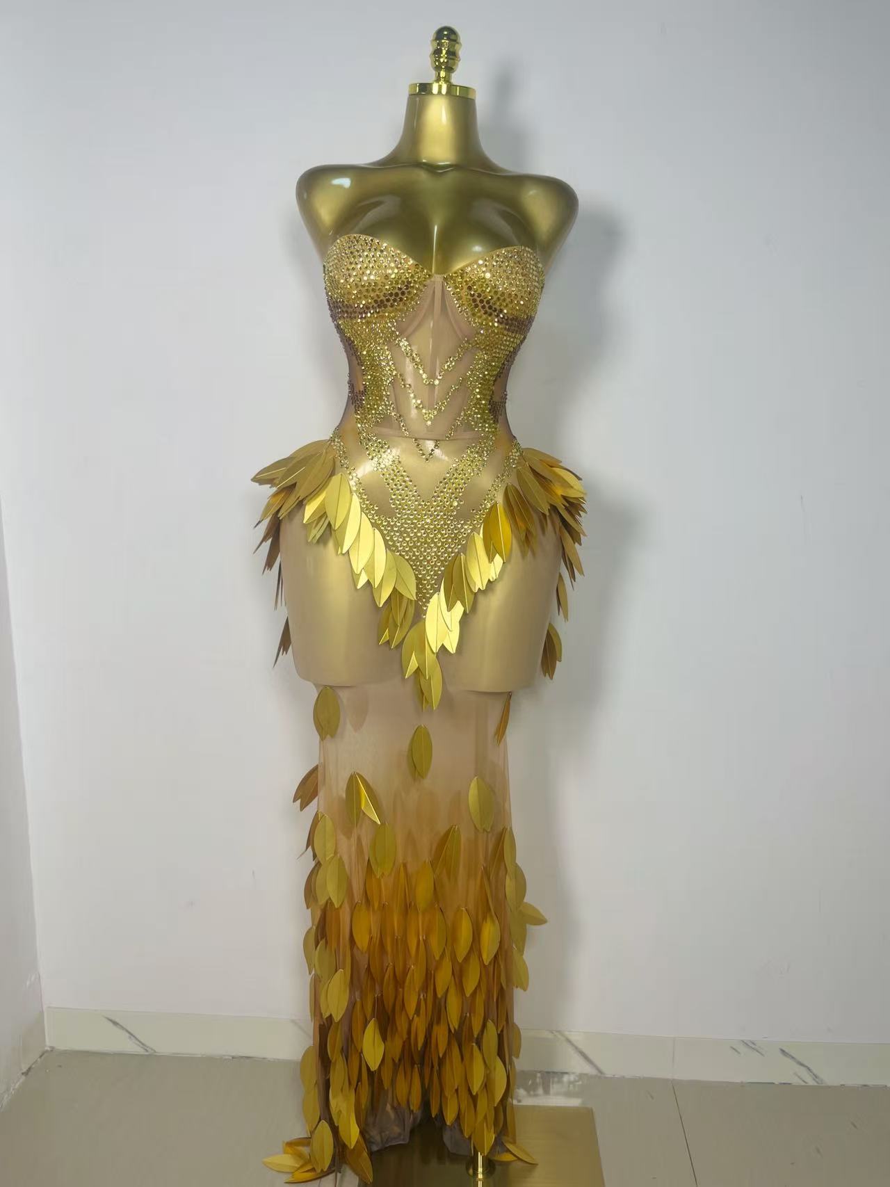 Gaun Pesta Malam Berpayet Rhin - Sparkly Rhinestone Club Party Dress ulasan dan harga