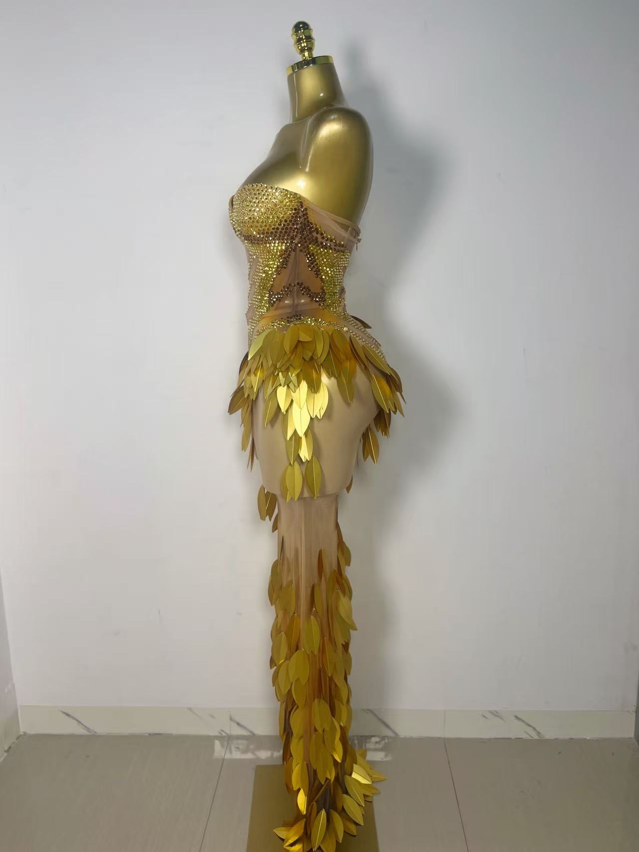 Gaun Pesta Malam Berpayet Rhin - Sparkly Rhinestone Club Party Dress ulasan dan harga