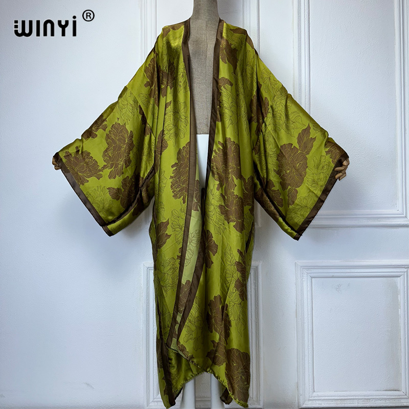WINYI Afrika boho cetak kimono - Boho Summer Beach Maxi Dress ulasan dan harga