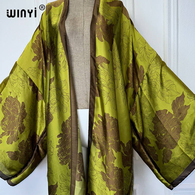 WINYI Afrika boho cetak kimono - Boho Summer Beach Maxi Dress ulasan dan harga