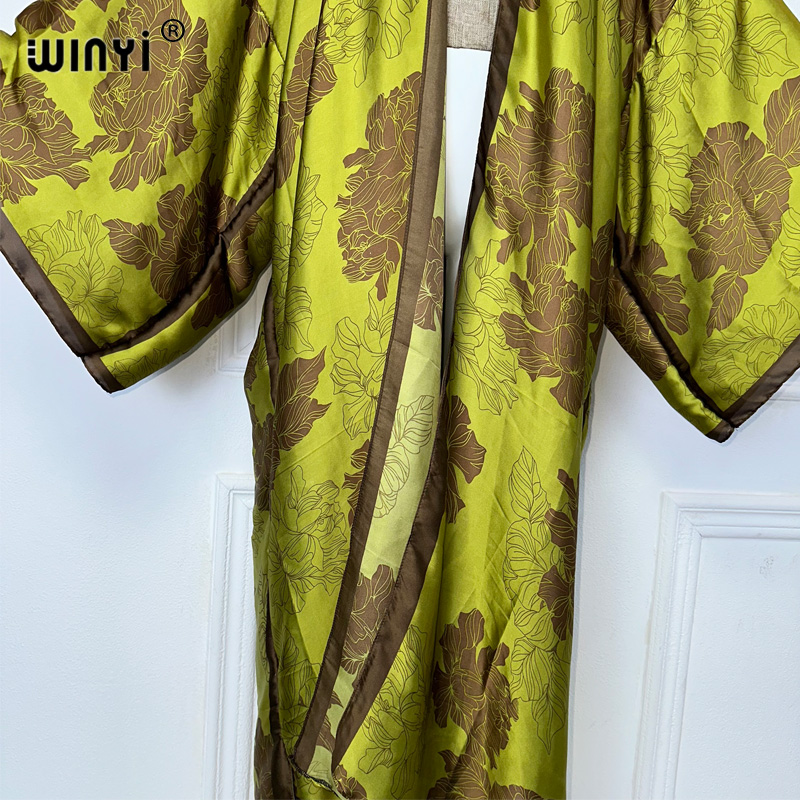 WINYI Afrika boho cetak kimono - Boho Summer Beach Maxi Dress ulasan dan harga