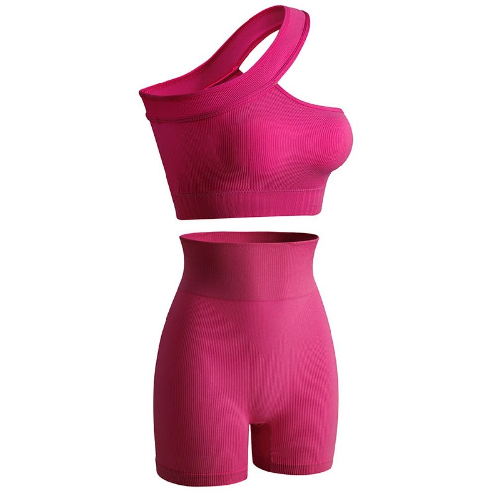 2Pcs Set Olahraga Wanita Kasua - Seamless Ribbed Workout Tank Top ulasan dan harga