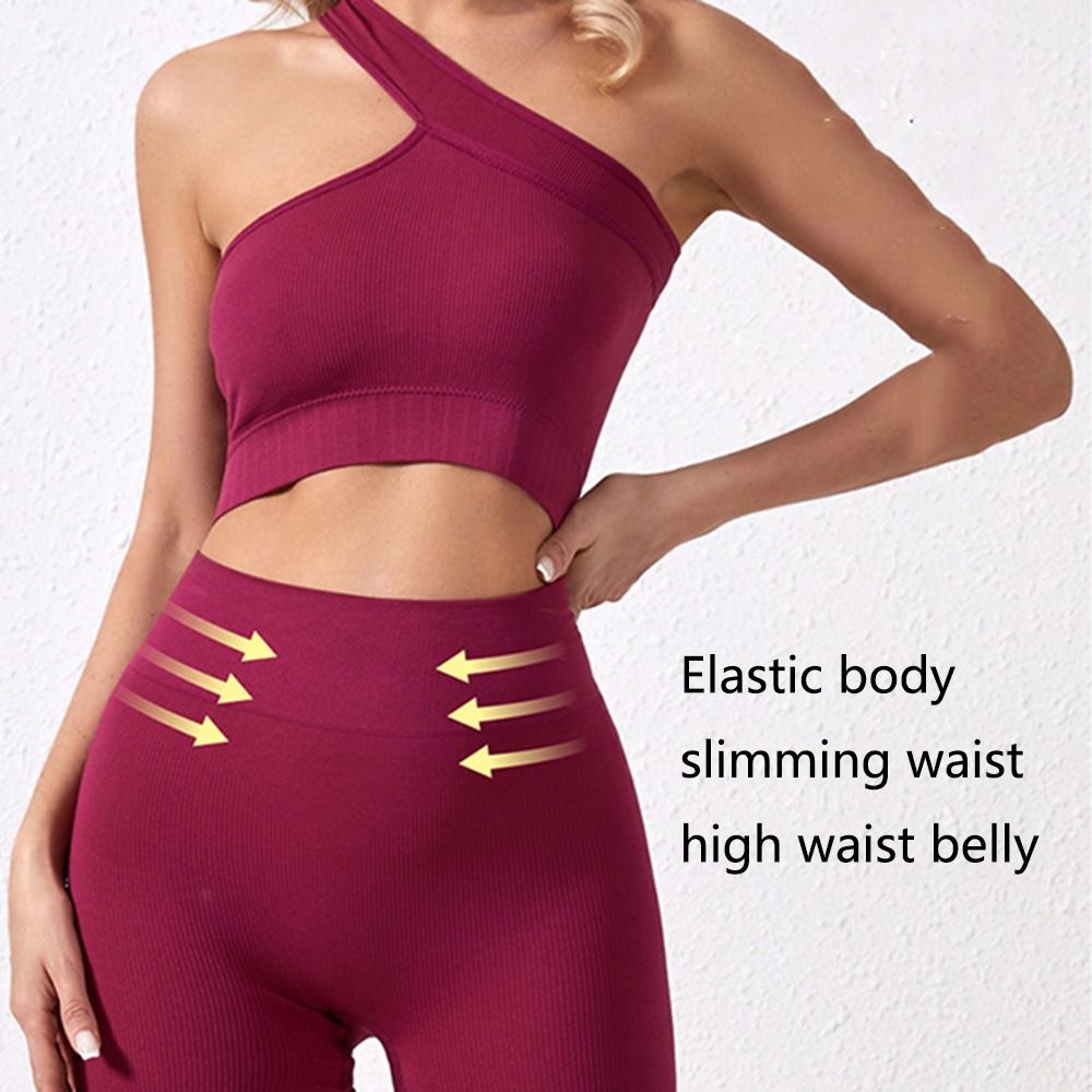 2Pcs Set Olahraga Wanita Kasua - Seamless Ribbed Workout Tank Top ulasan dan harga