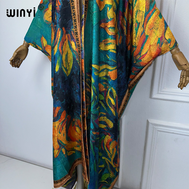WINYI mantel terbuka motif boh - Boho Summer Beach Maxi Dress ulasan dan harga