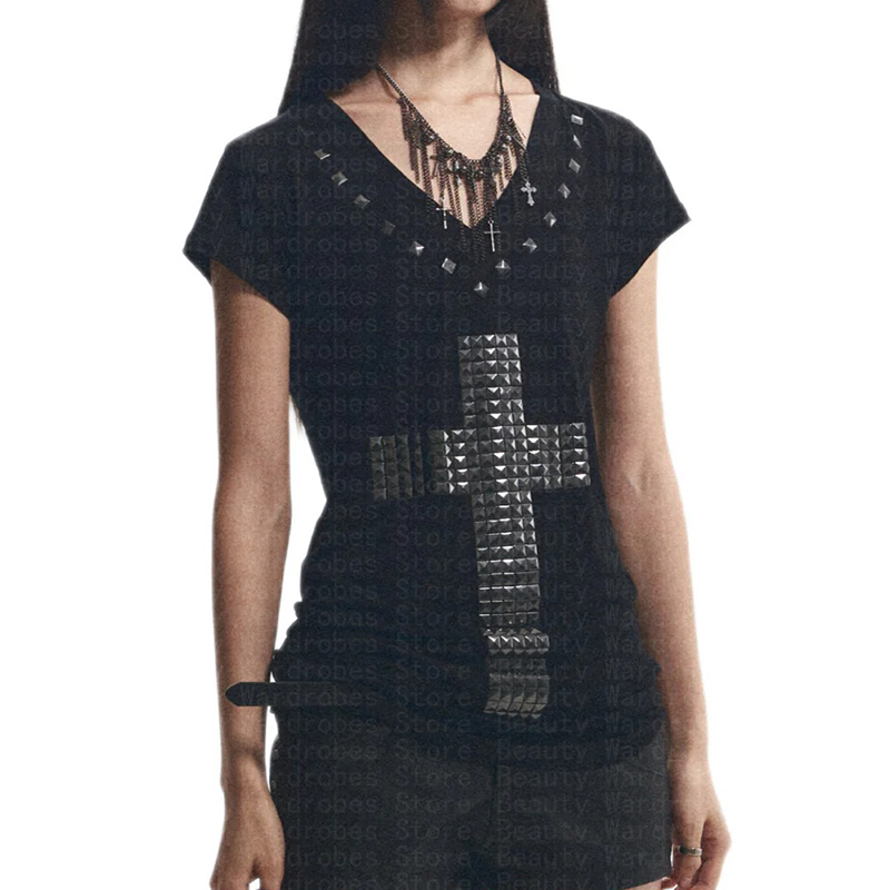 Atasan Unik Rock Goth Atasan C - Y2K Graphic Baby Tee Crop ulasan dan harga