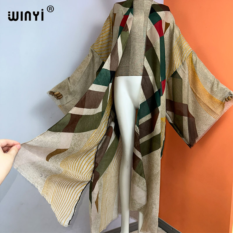 WINYI kimono musim panas boho  - Boho Summer Beach Maxi Dress ulasan dan harga