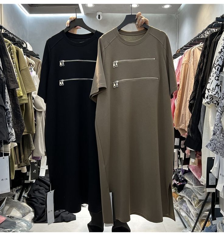 Gaun Kaus Lengan Pendek Longga - Korean Style A Line Shirt Dress ulasan dan harga