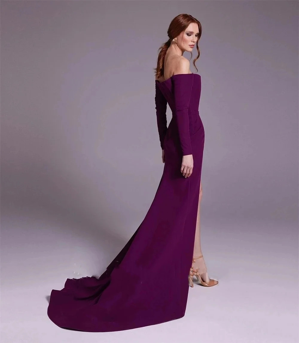 Gaun malam model Arab Satin, g - Elegant Satin Evening Gown Split ulasan dan harga